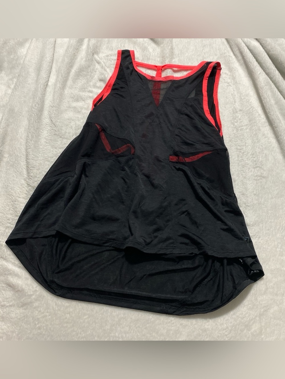 Zobha Black Tank with Red Contrast Trim